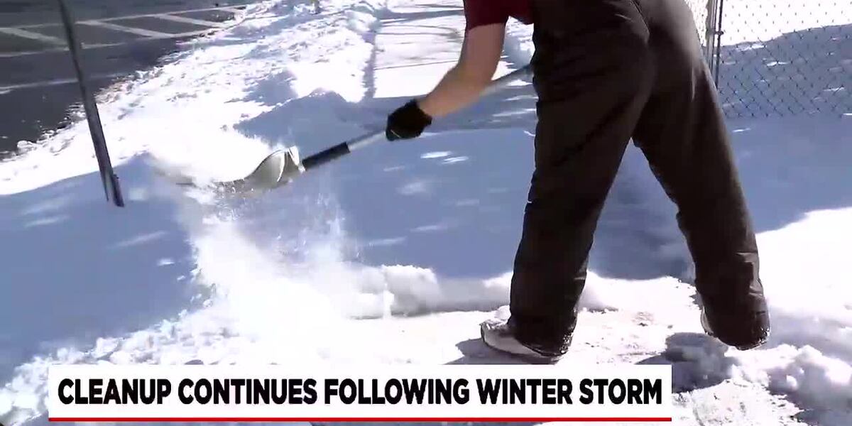 Snow Spring Clean Up Snow clean-up efforts underway ahead of arctic air moving in