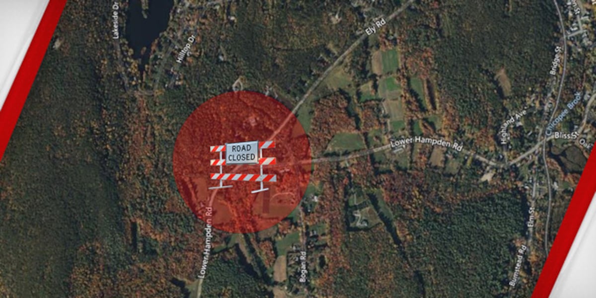 Roads in Monson closed due to downed powerlines