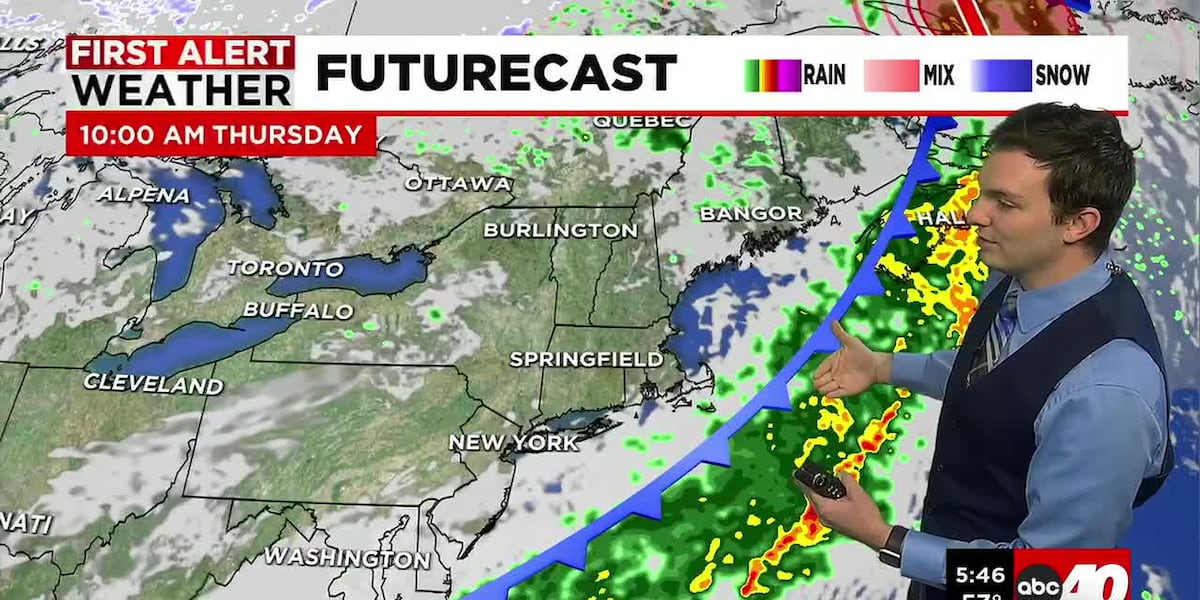 Cooler with Periods of Rain for Wednesday