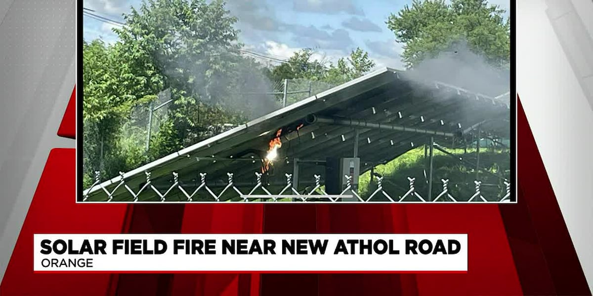 Firefighters respond to solar field fire near New Athol Road in Orange