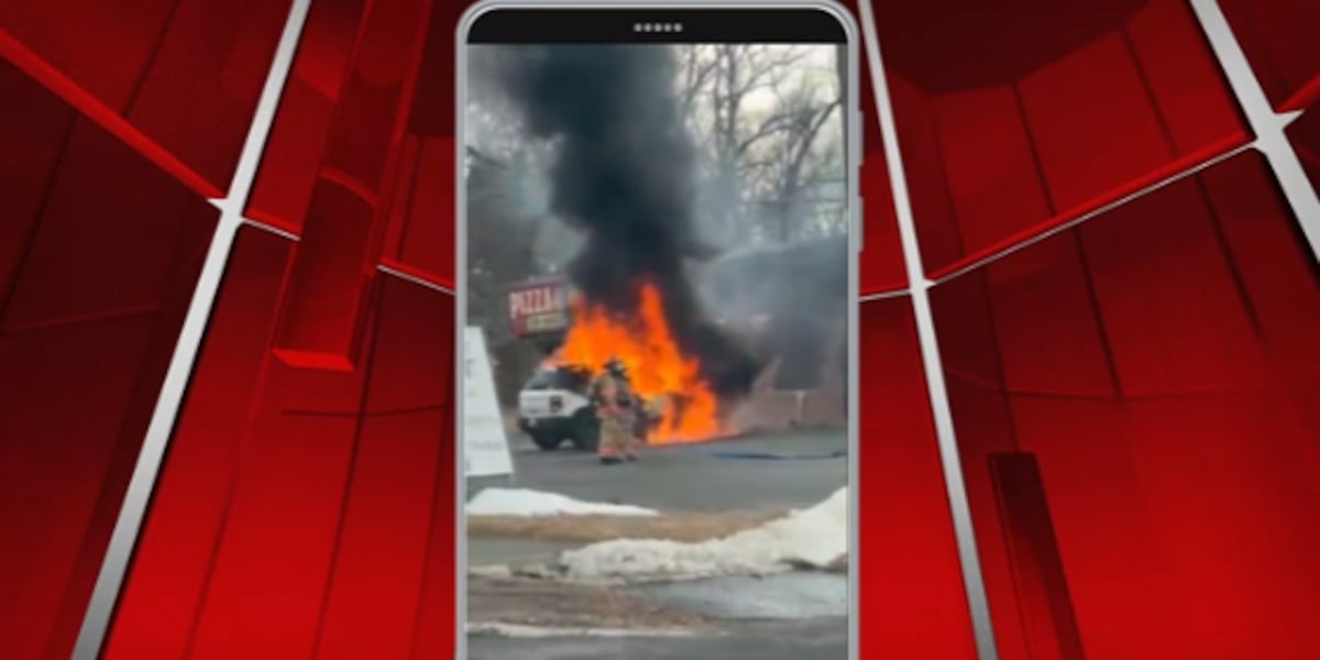 Crews battle South Hadley vehicle fire