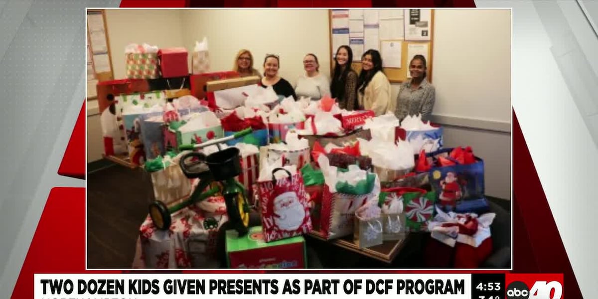 DCF Program gifts presents to two dozen kids