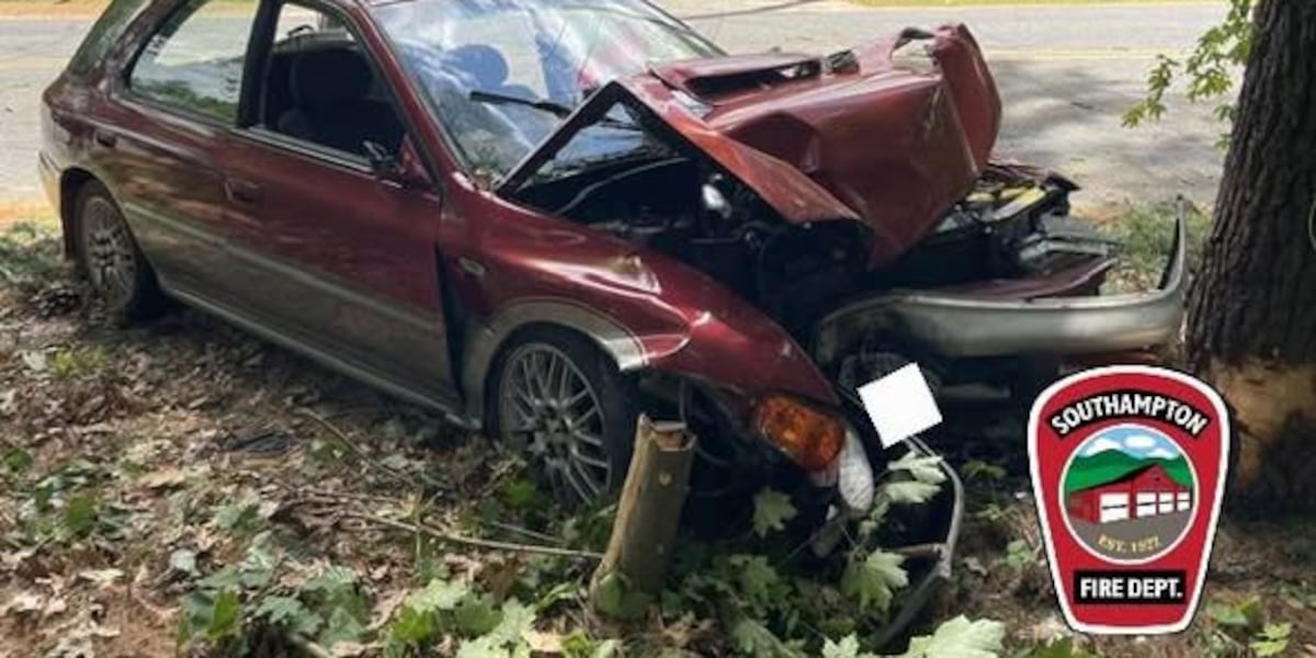 Driver hospitalized after car crashes into tree