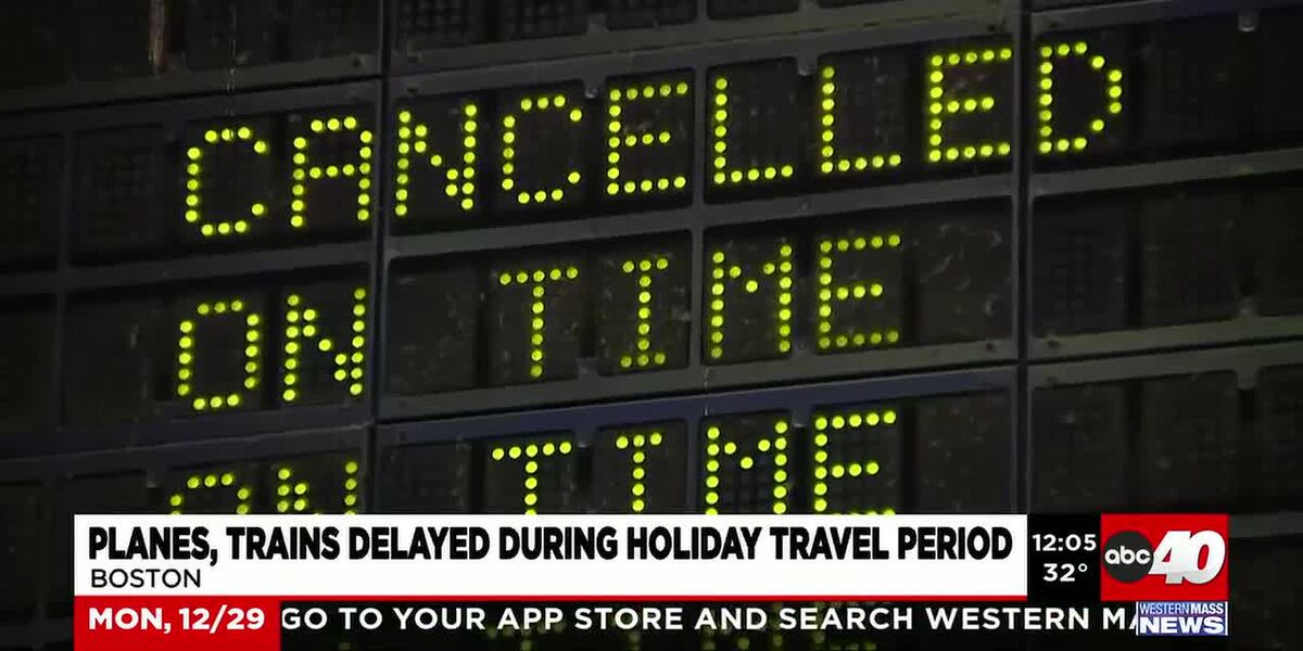 Flights and trains delayed during busy holiday travel period
