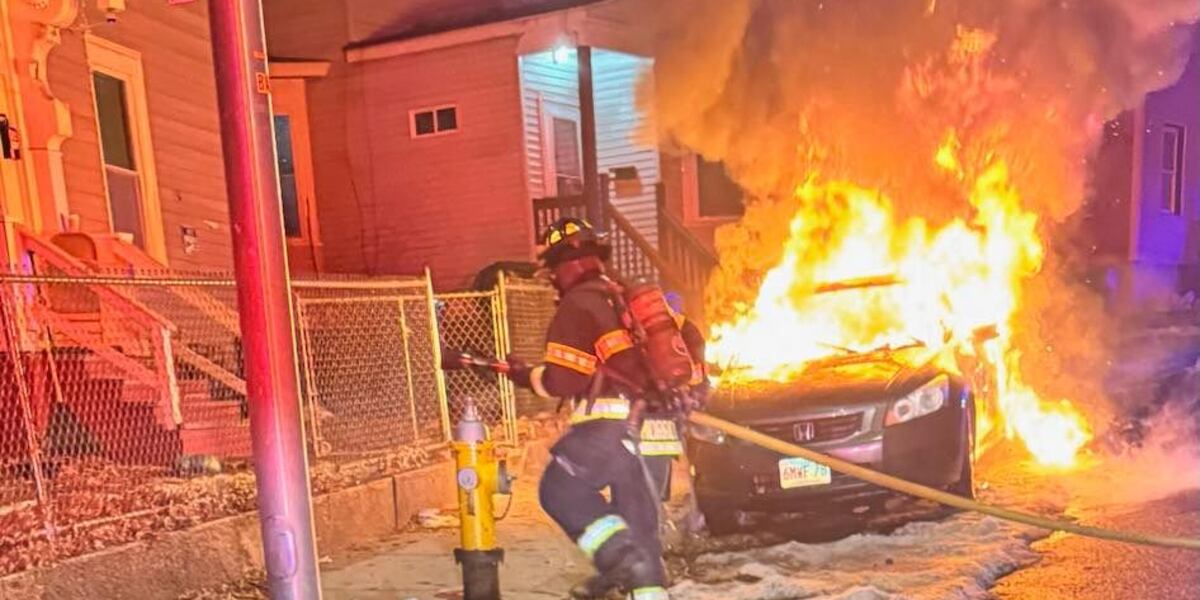 Fire damages car along Worthington Street in Springfield