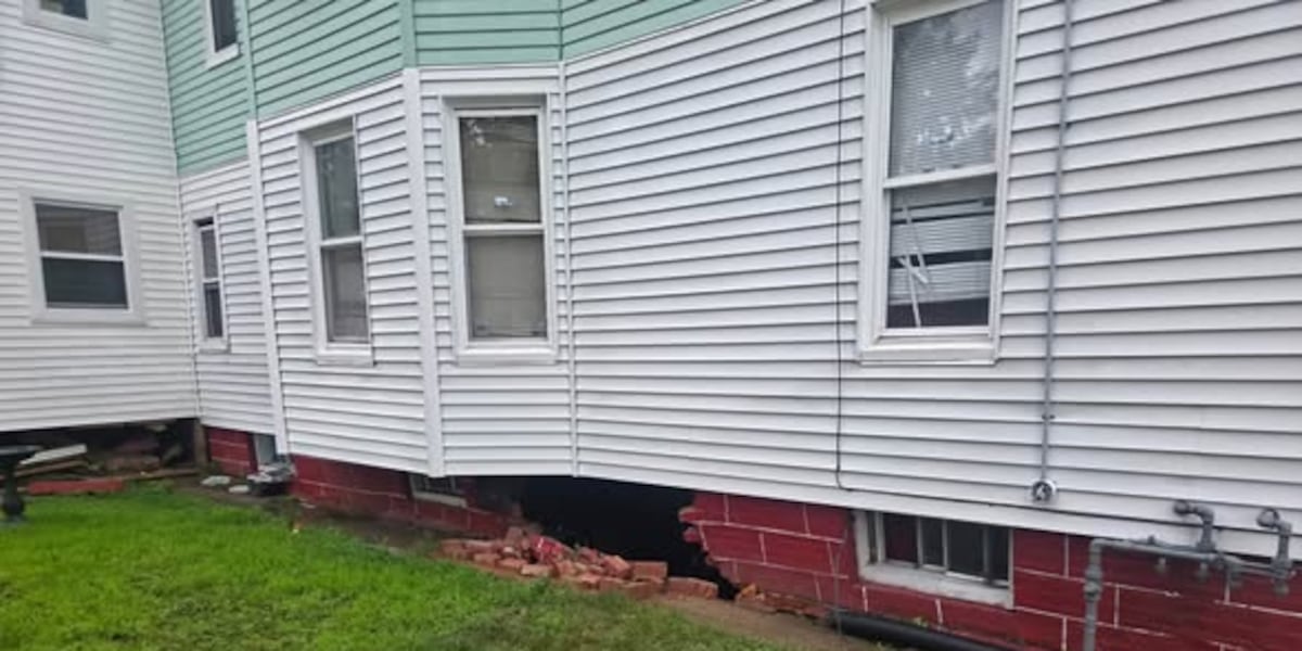 Foundation of home partially collapses on Grand Street