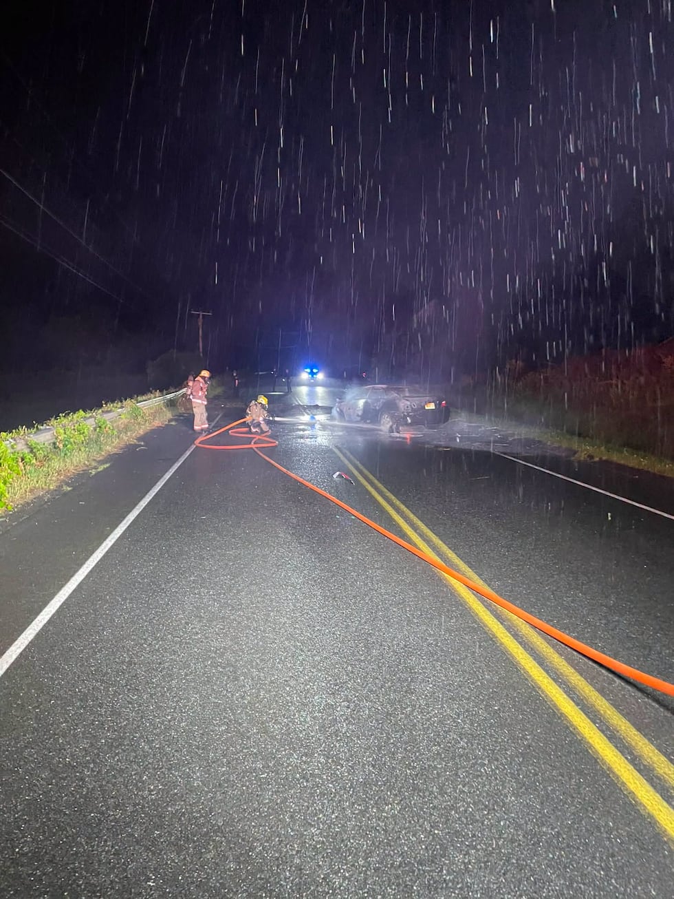 Greenfield Road car fire in Colrain
