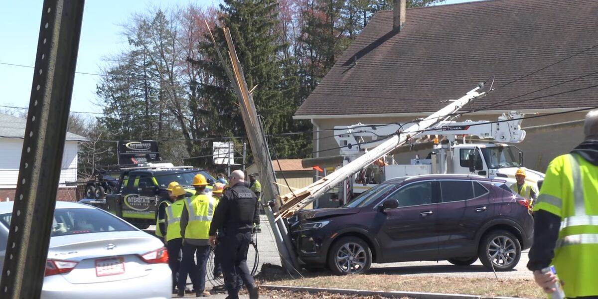 Car hits telephone pole in Chicopee