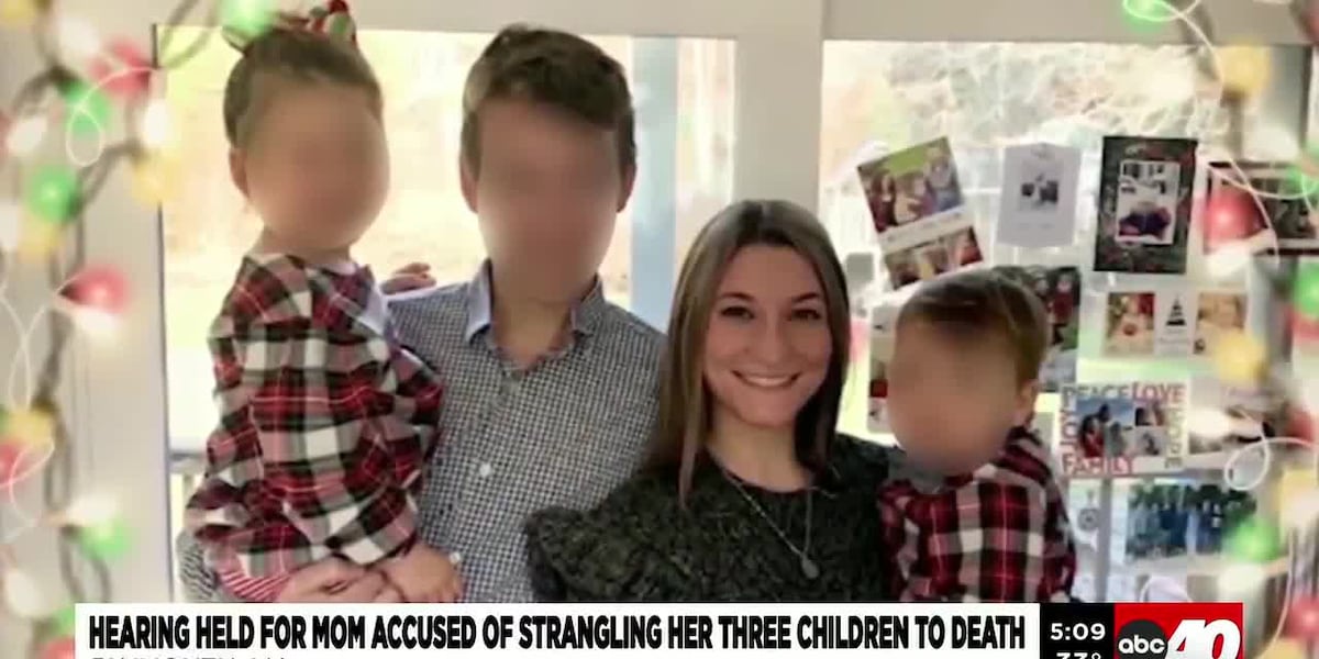 Hearing held for mother, accused of strangling her three children to death