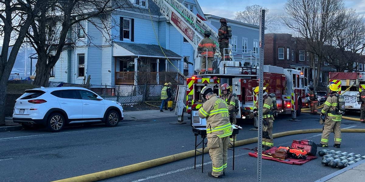 Fire crews battle two alarm fire in Holyoke