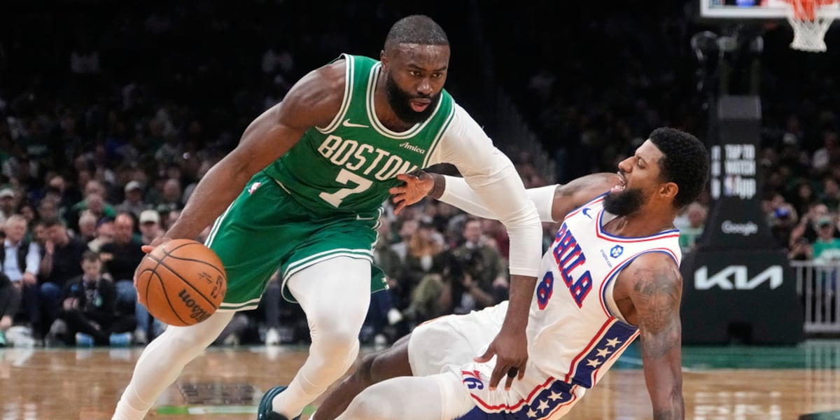 Jaylen Brown getting traded by Celtics to 76ers for Paul George, draft picks