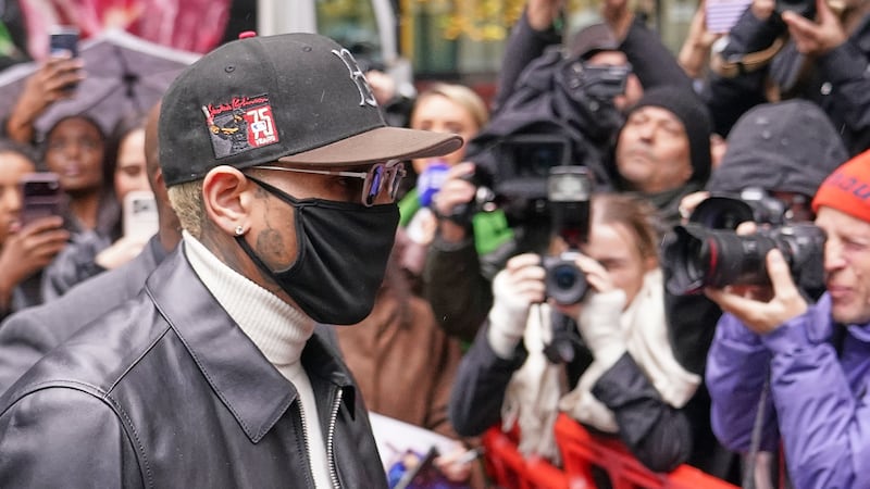 R&B singer Chris Brown arrives at Southwark Crown court for being sentenced over a nightclub...
