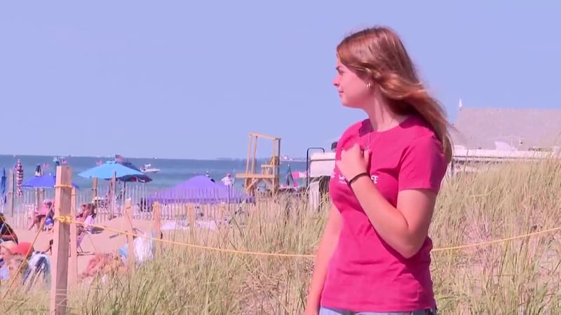 A teenager was reunited with her father's ashes after she lost a necklace at a beach in Rhode...