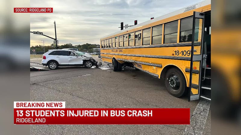 13 students injured during school bus collision in Ridgeland