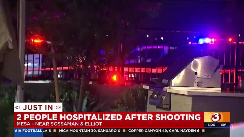 A person is in custody, and two people are in the hospital after a shooting at an east Mesa...